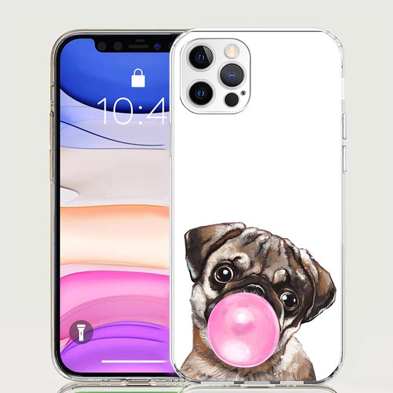 Pug Dog French Bulldog Case Phone Cover for Apple iphone 16 15 14 13 12 Mini 11 Pro Max 16E X XS XR 7 Plus 8 + SE 2020 Trend Fun