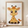 Żyrafka - Plakat Dekoracyjny Żyrafka - Plakat Dekoracyjny, 70X100 Cm, Rama Drewniana Jasny Dąb, Papier Matowy 230 Gsm