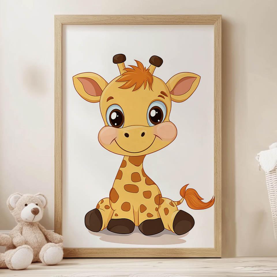 Żyrafka - Plakat Dekoracyjny Żyrafka - Plakat Dekoracyjny, 70X100 Cm, Bez Ramy, Papier Matowy 230 Gsm