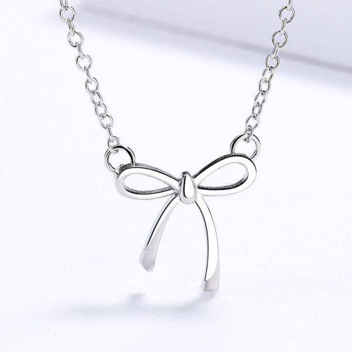 Bow Necklace Simple Cute Sweet Collarbone Chain Female Versatile Girlfriend Birthday Gift