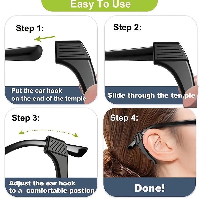 5/10/20pairs Silicone Anti-slip Ear Hooks Women Men Antiskid Glasses Leg Ear Sleeve Clear Anti-fall Eyewear Holder Accessories