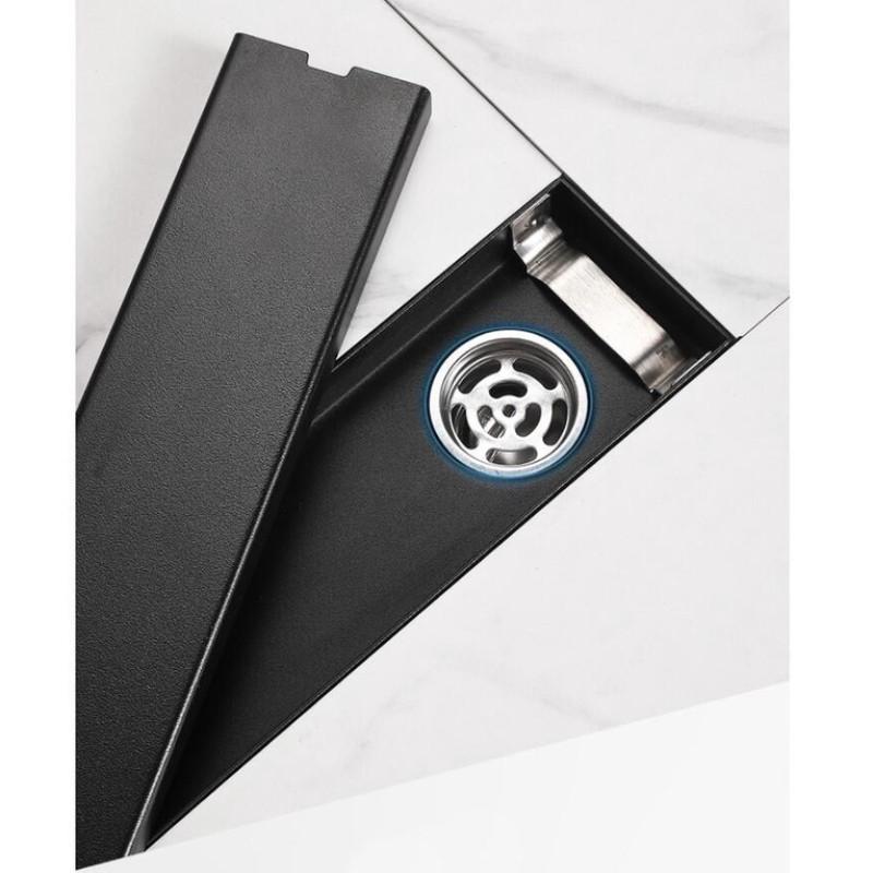 SUS 304 Stainless Steel Rectangle Shower Drain Linear Shower Floor Drain with Tile Insert Grate Bathroom Drainage Device