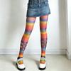 Elastic Rainbow Pantyhose Breathable Gradient Color Tights Colorful Stripes Stockings  Party