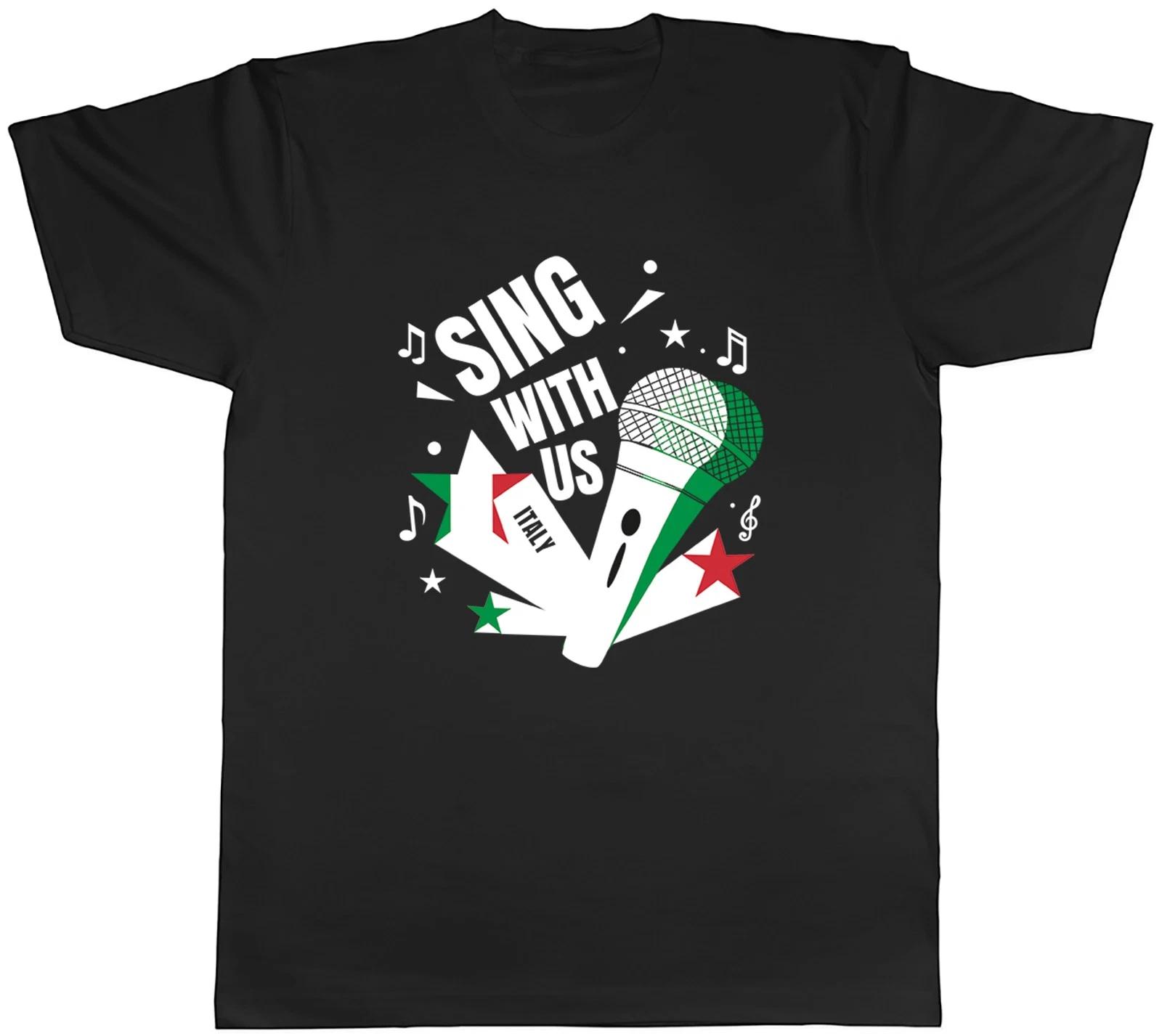 Italy Music Sing with us Note karaoke Mens T-Shirt Tee Gift Top XXXXL