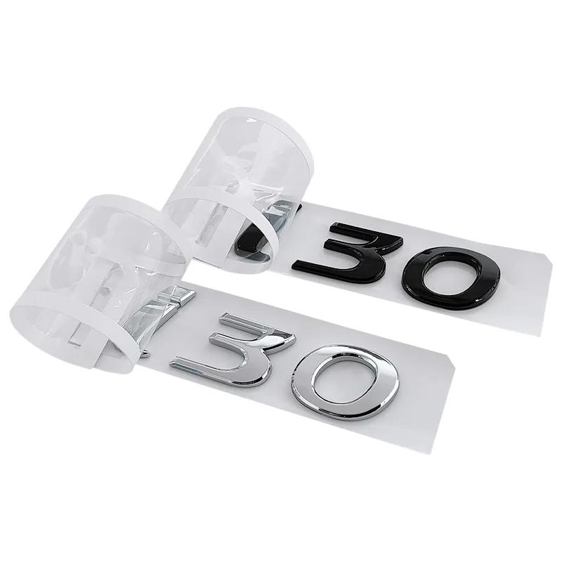CMQW3 3d Abs Chrome Black Logo I30 Emblem Letters Nameplate Sticker Car Trunk Badge For Hyundai I30 Sticker Accessories