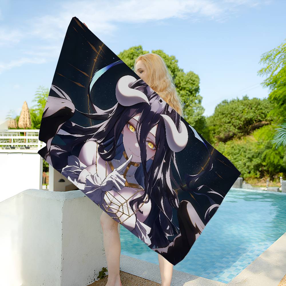 Gamer Albedo Anime Sexy Girls Microfiber Printed Beach Towel Mountain Climbing Yoga Beach Swimming Running Absorbent Soft Towel