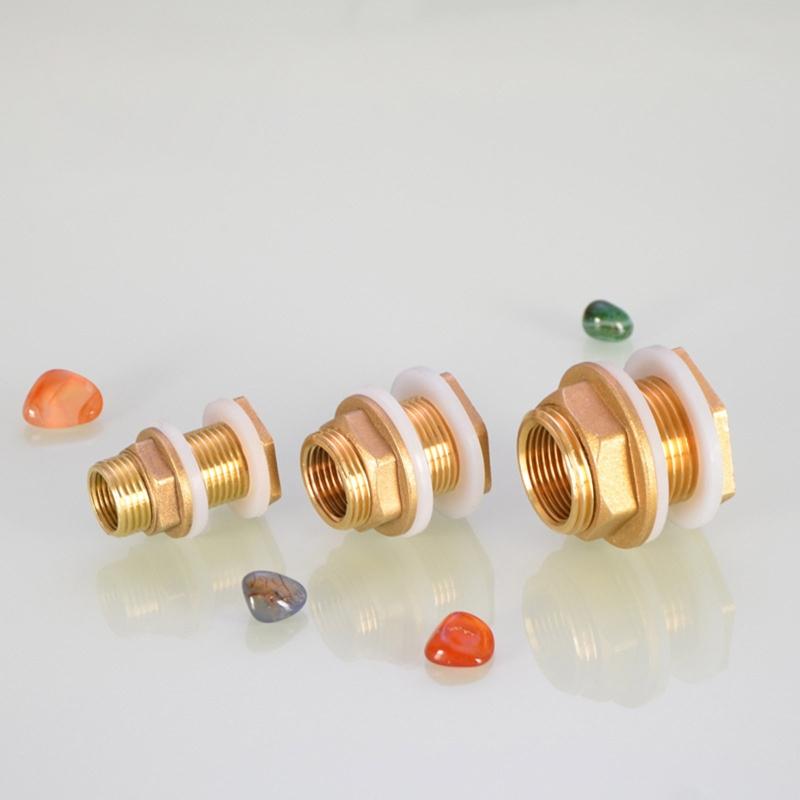 Leak-proof Copper Fitting 1/2" 3/4" 1'' Water for Tank Connector with Rubber Ring for Water Tower, Pool, Fish for Tank,