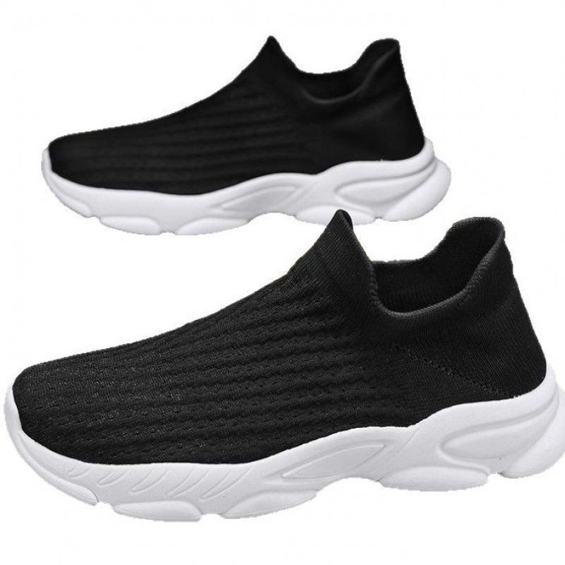 Men's Shoes Summer New Fly-woven Mesh Breathable Thin One-pedal Socks Shoes Running Casual