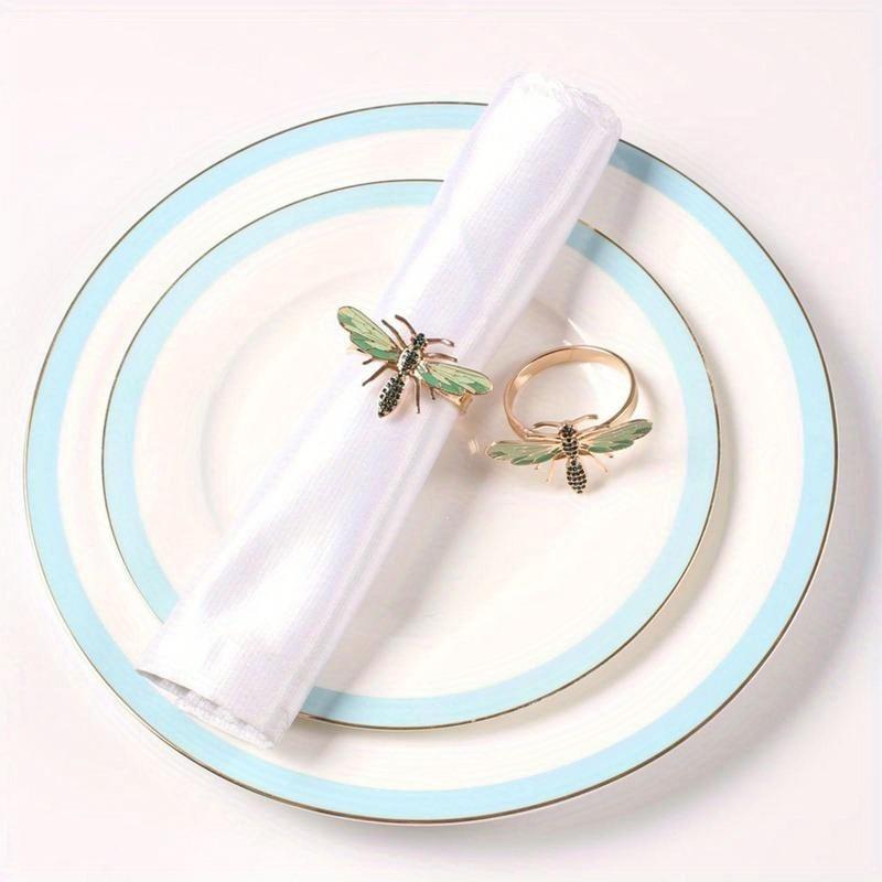 1PC Elegant Napkin Rings Honey Bee Dragonfly Napkin Buckle Table Tissue Holders Table Decoration Tissue Rings