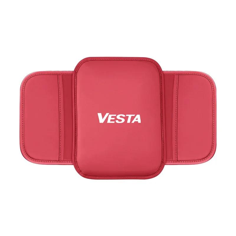 Leather Car Armrest Box Pad Center Console Arm Rest Protector Storage Pocket for LADA VESTA Car Accessories Interior