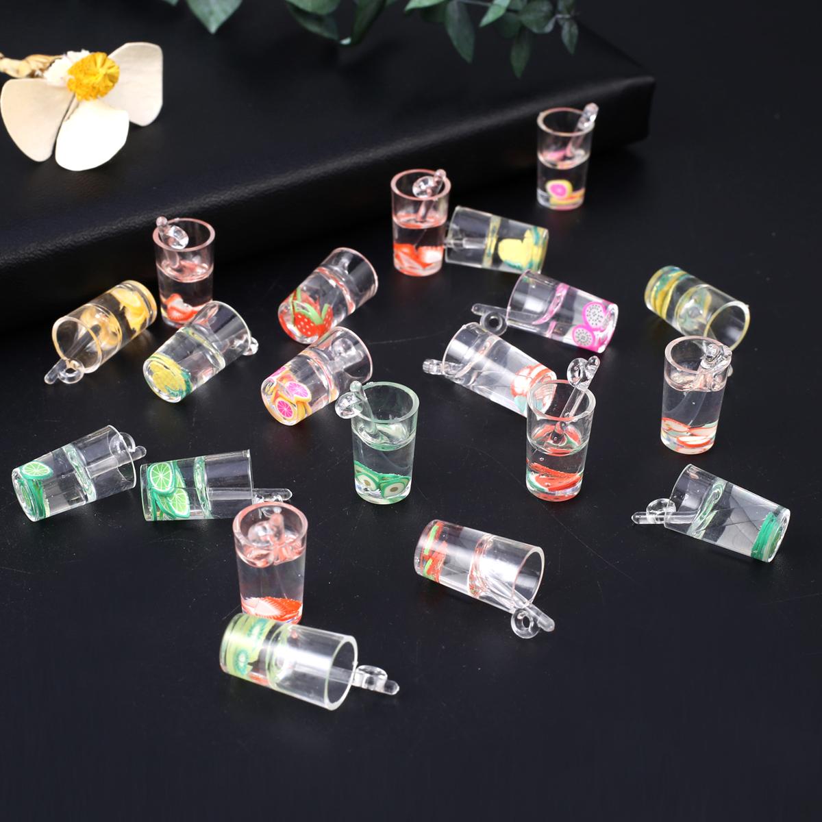 

20шт лот акриловый кулон фруктовая чашка форма шармы для ювелирных изделий изготовление DIY ожерелье аксессуары 24x11 мм