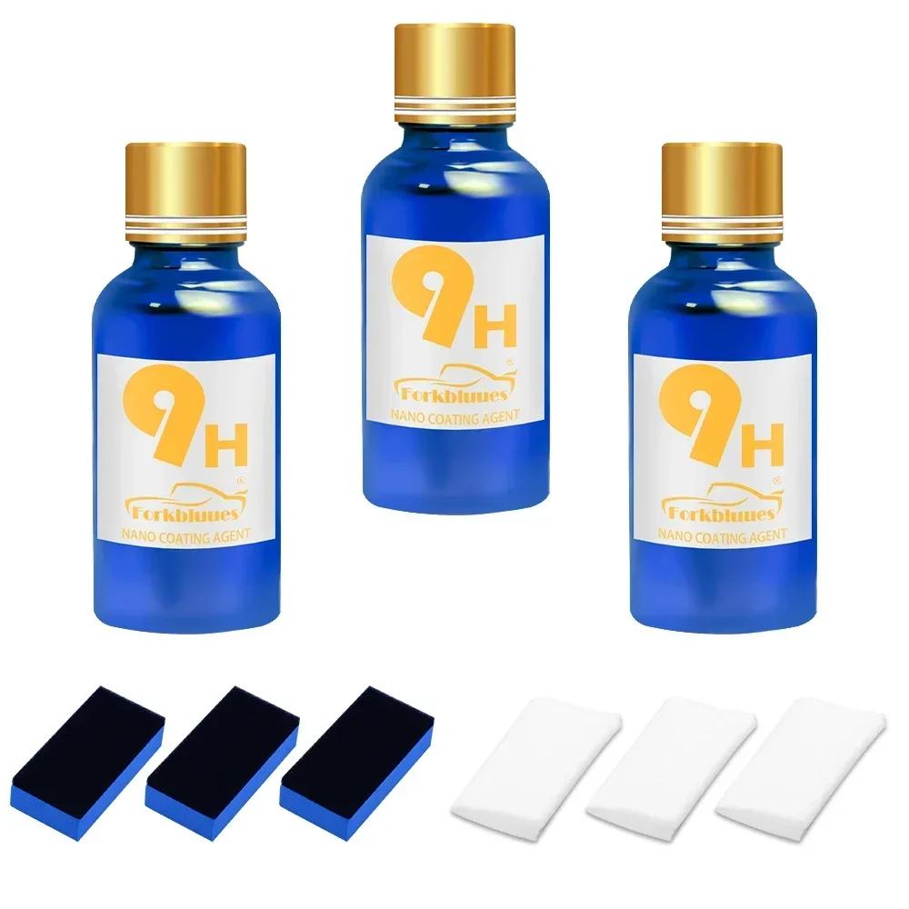 

3шт 9H Car Liquid Ceramic Coat Super Hydrophobic Glass Coat Set Polysiloxane and Nano Materials Ceramics для автомобилей
