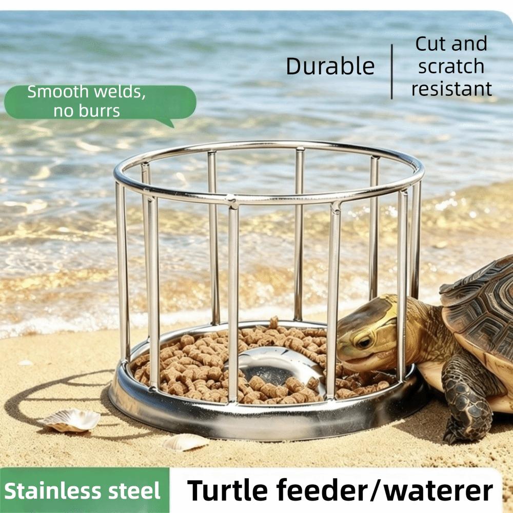 Large Capacity Tortoise Food Dish Fence Design Reptile Water Tray For Amphibians
