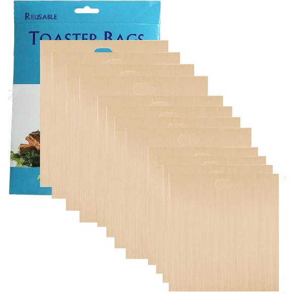 12 Pack Toaster Bags Nonstick Reble Easy to Clean for Grilled Cheese Sandwiches Toast Bread Snacks (12)