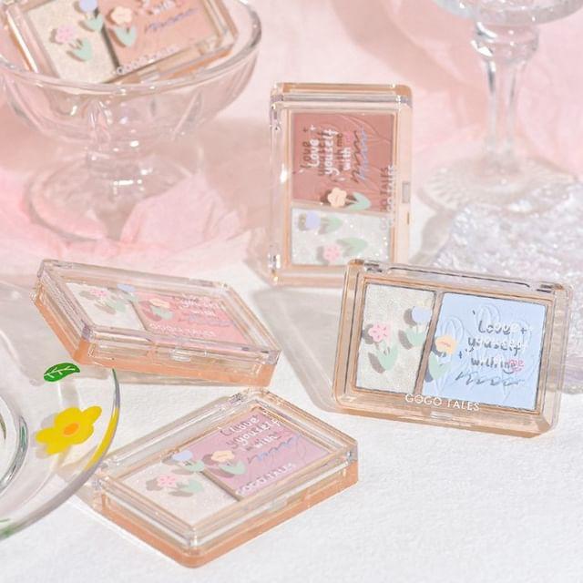 GOGO TALES - Highlight Blush Palette - 2 Colors (2-3) G03 Purple - 7.6g