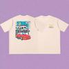 New Roundneck Cartoon Group Portrait Retro Scene Pattern Unisexs and Womens Casual ShortSleeved TShirt