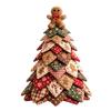 DIY Fabric Quilted Tree Decoration Christmas Kit,3D Patchwork Craft Set for Handmade Holiday Decor Home Beginners,Tabletop with Snowman/Reindeer/Santa