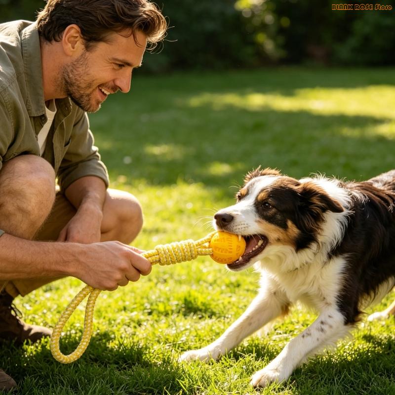 K1AE Pet Teething Toy Teething Ball Molar Pet Chew Dental Cleaning Toy Interactive Reward Molar Toy for Puppies
