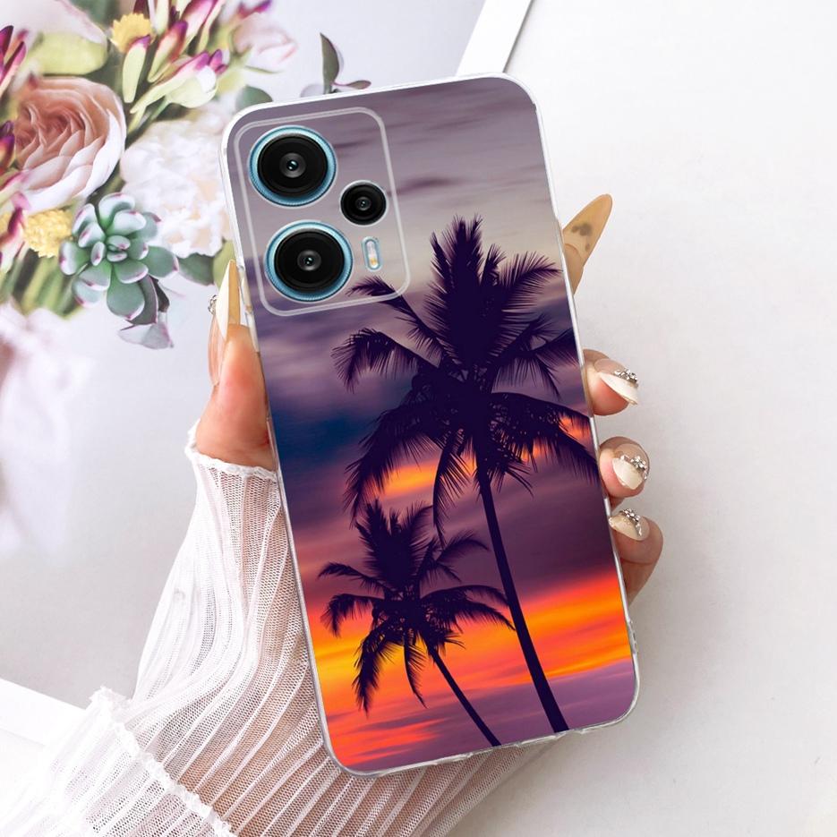 

For Xiaomi Redmi Note 12 Turbo Case PocoF5 Luxury Flowers Butterfly Painted Cover Soft Silicone Case For Xiaomi Poco F5 Pro Bags Xiaomi Poco F5 Pro