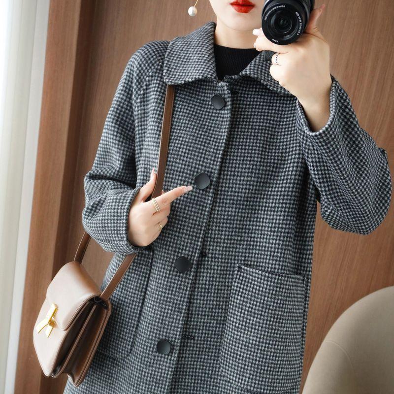 Double-sided Woolen Coat Womens Woolen Coat Medium and Long