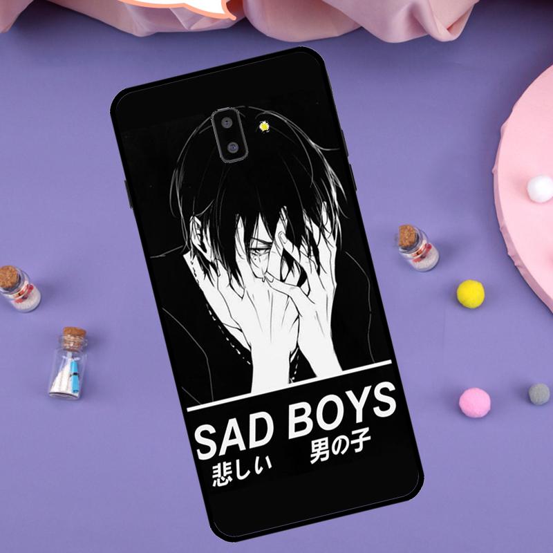Sad Japanese Anime Aesthetic Cover For Samsung Galaxy J4 J6 2018 A7 A9 A6 A8 Plus J8 J3 J5 J7 2017 J1 A5 A3 2016 Case
