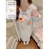 Spring & Autumn Maternity Slimming Long Sleeve Round Neck Princess Nightdress with Breast Pads, Wearable Outdoors