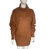 Turtleneck Pile Collar Long Sleeve Thickened Warm Pullover Sweater Women Autumn Winter Solid
