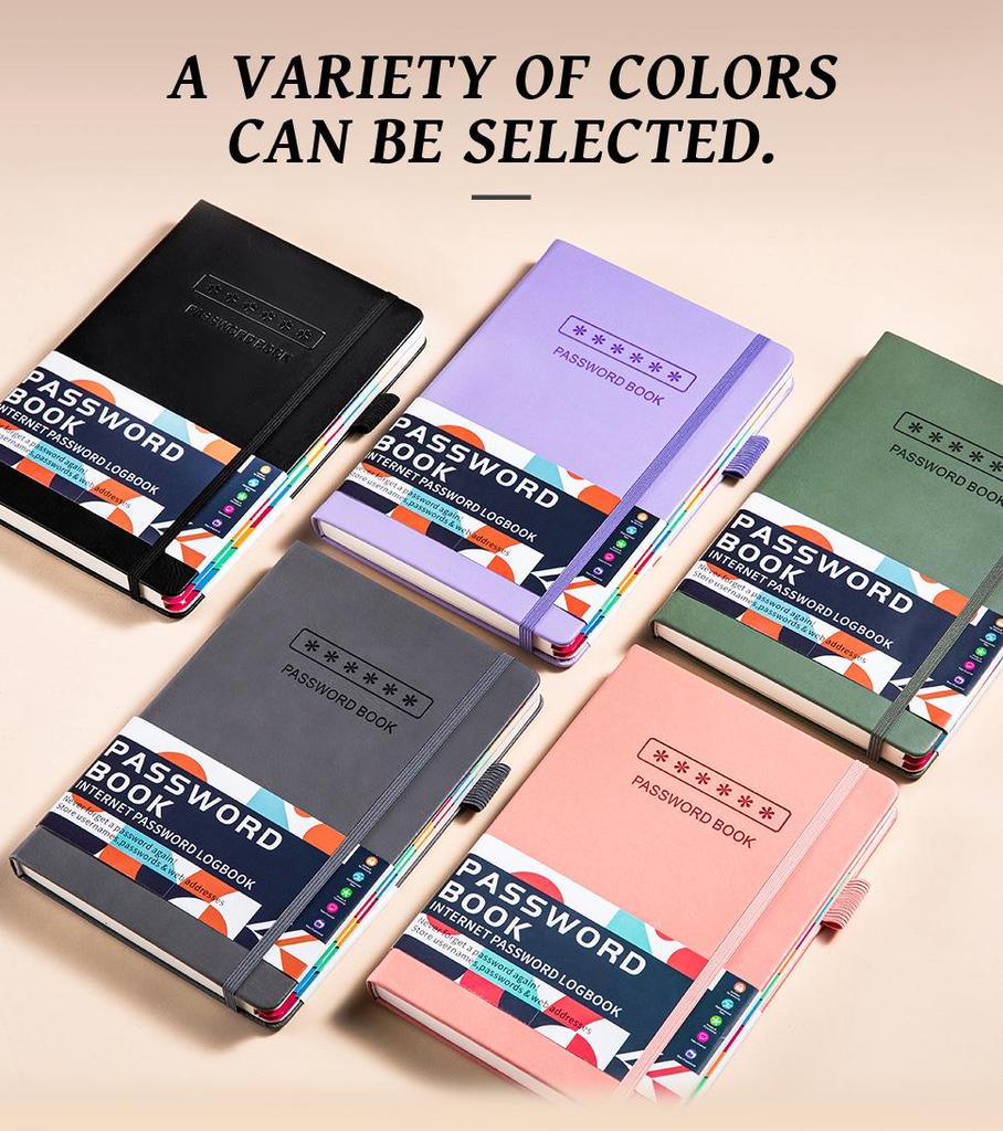 Cross-border A5 Password Notebook with Letter Labels for Account and Website Management