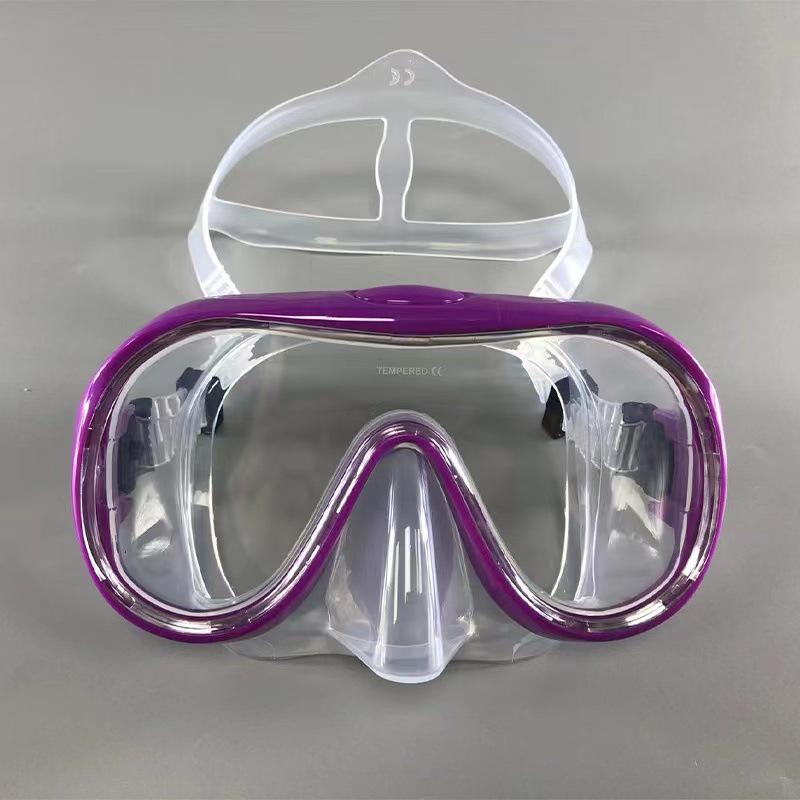 Large HD Diving Snorkel Mask | Adult Tempered Glass & Silicone Face Gear