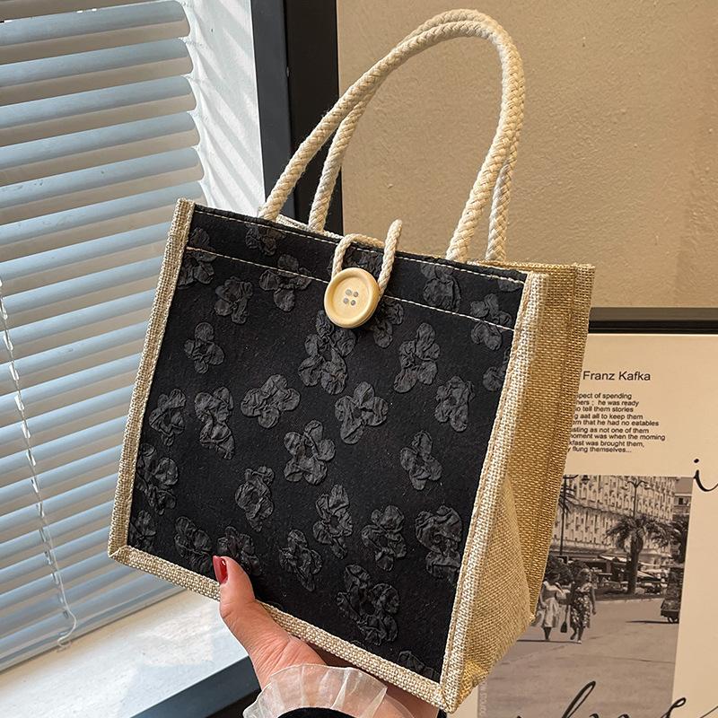 Die diesjährige beliebte Lunchbox-Bento-Tasche aus Rattangewebe, kleine Damen-Souvenirtasche