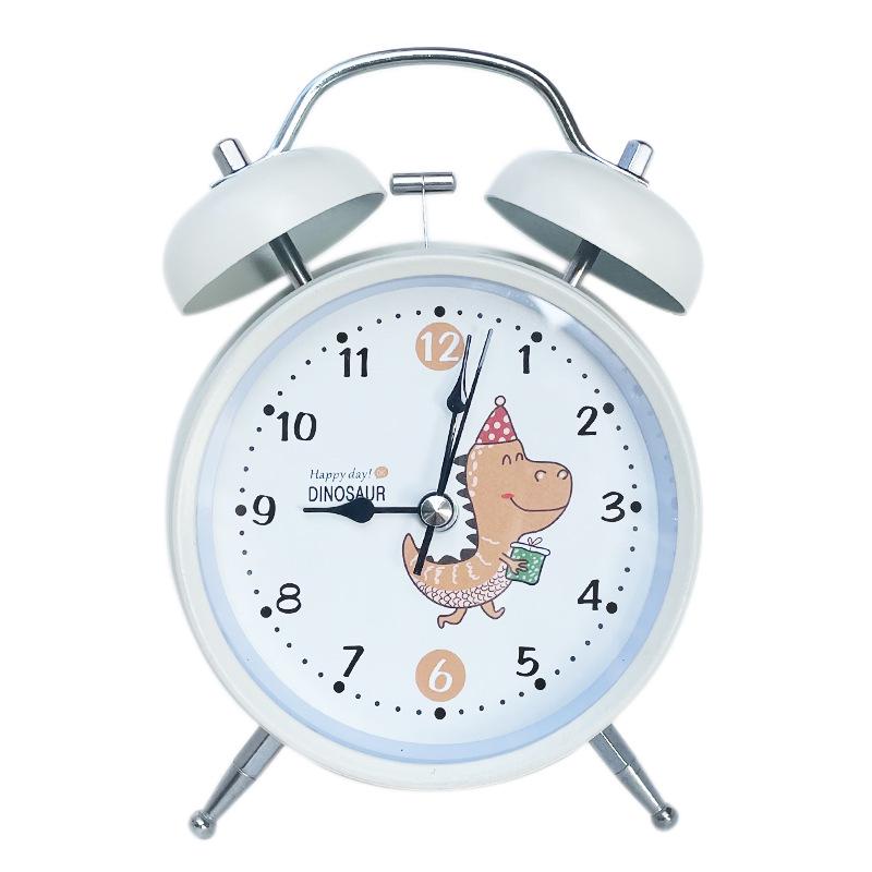 4" Silent Metal Alarm Clock with Light & Customizable Logo for Kids/Students