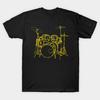 Heren Zwart Print T-shirt Trommels No-Cut Transferpapier Print Katoenen T-shirt