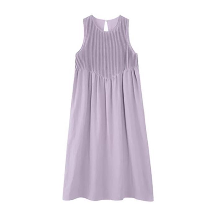 

French first love milk sweet purple sleeveless vest dress women s summer gentle wind chic beautiful high-end dress S фиолетовый