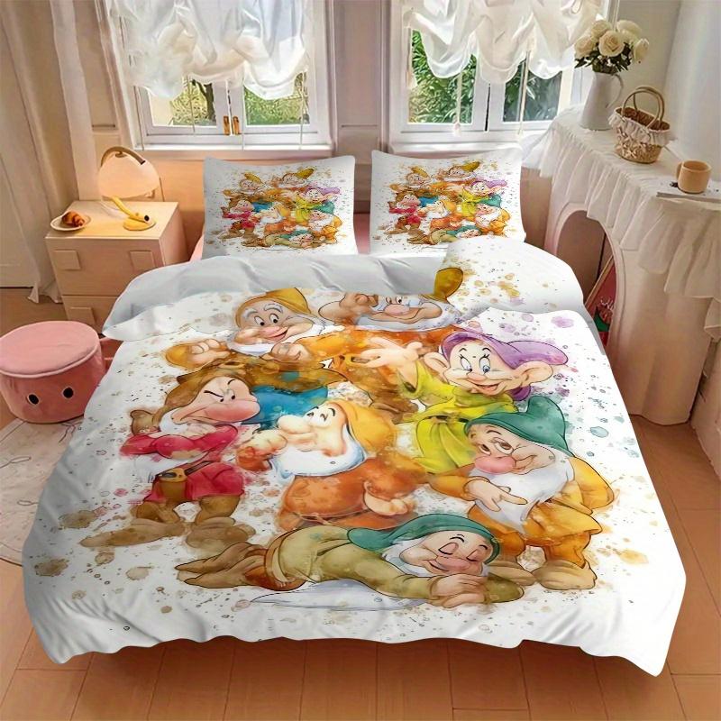3pcs The Seven Dwarfs Quilt Set Soft and Comfortable Bedroom, Guest Room and Dorm Decor Bedding Set W096