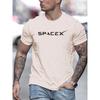 Moda masculina de verão casual solta oversized padrão de letras SPACEX estampado gola redonda manga curta Oversized Unissex Harajuku alta qualidade