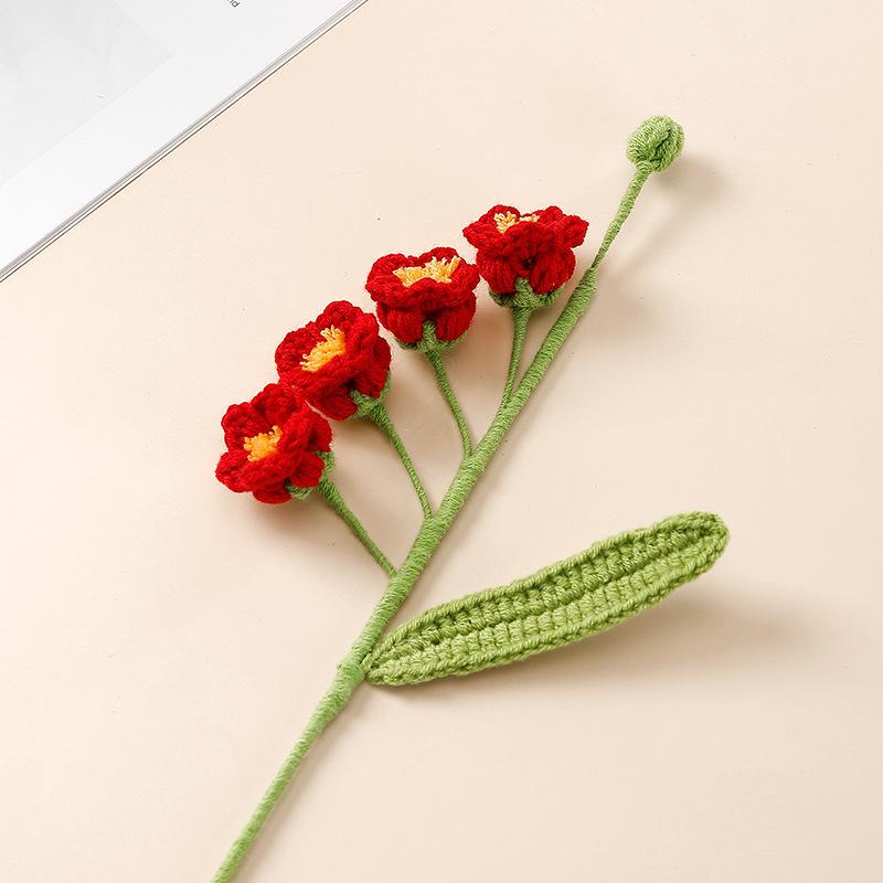 Crochet Flowers Bouquet  Knitted Puff Bell Orchid Bouquet Knitting Flower Crochet Flower Bell Home Decor