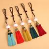 Auto Interior Car Pendant Lotus Decor Rearview Mirror Dangling Ornament Resin Tassel for SUV Truck