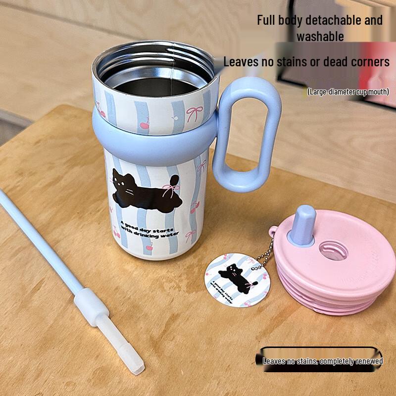 Changbaosen Cute Stainless Steel Thermos with Straw