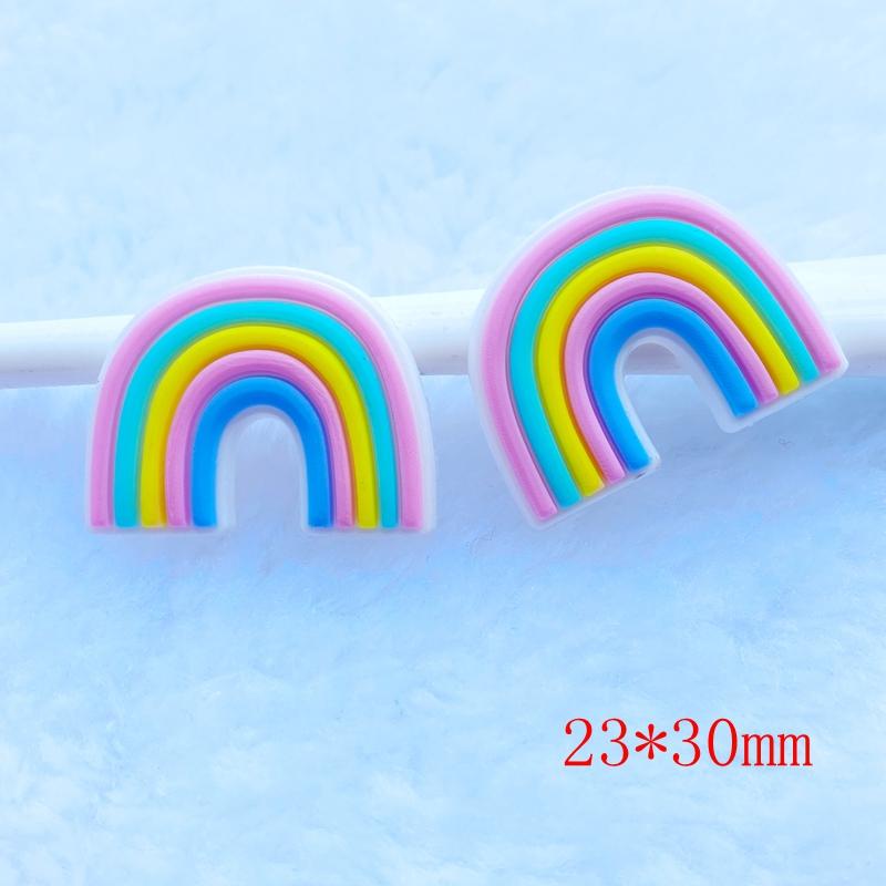 10/20pcs Cute Rainbow PVC Flexible Glue Flat Back DIY Scrapbook Embellishment Phone Craft Decoration F40