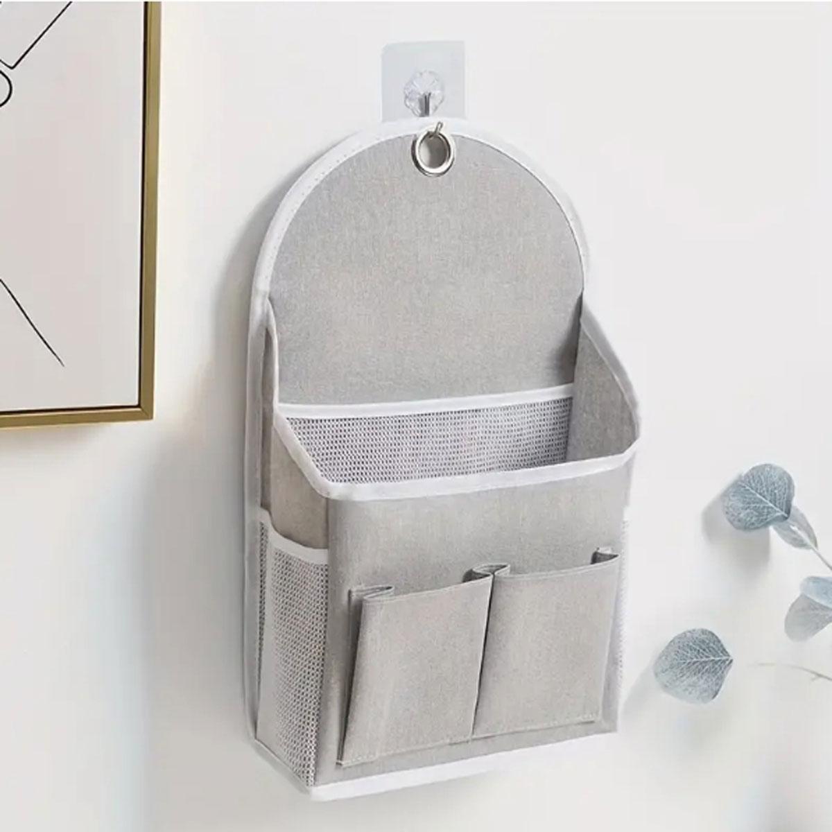 Wall hanging sundries storage bag cotton linen ins dormitory home wall hanging storage artifacts book storage bag светло-серый
