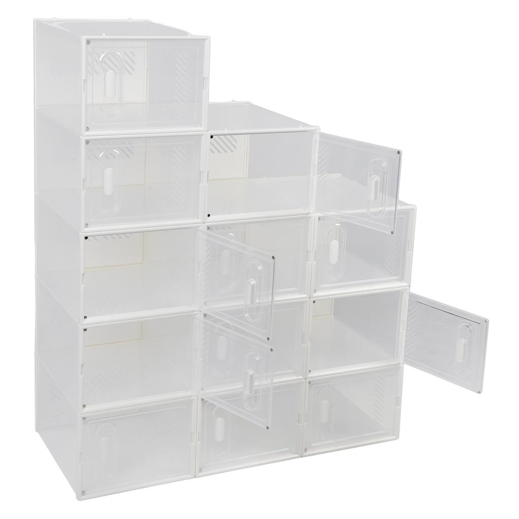 Cutii de pantofi transparente, stivuibile, cu mai multe straturi, economisind spațiu, suport de afișare pentru pantofi din plastic pentru dulap