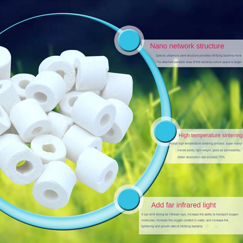 Ceramic Ring Purify Water Quality Aquarium Filtration Ceramics Bacterial House Filter Material Filters And Accessories Long Life