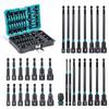 LIBRATON Zestaw bitów nasadowych 31 sztuk Nasadka udarowa Nasadka do wkrętarki udarowej Zestaw nasadek Nasadka z bitem sześciokątnym Długa nasadka Trzpień sześciokątny 6,35 mm