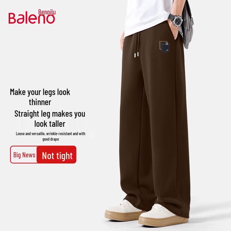 Baleno Men's American Style Loose Fit Wide-Leg Casual Pants