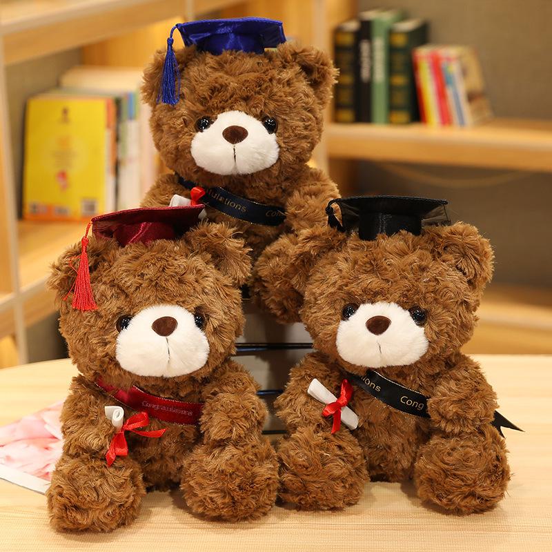 Graduation Bear Plush Doll with Doctoral Hat – Commemorative Bachelor Gift