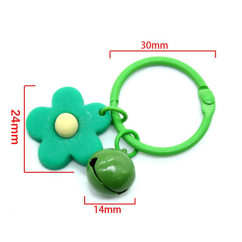 Pequeno chaveiro de flor de doce para mulheres, menina, sino, chaveiro de carro, bolsa, pingente, joias de festa