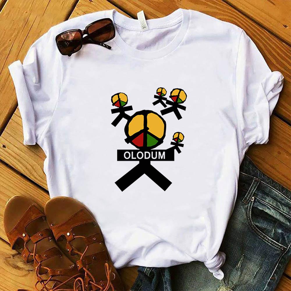 Camiseta de Mujer Michael Jackson Olodum Verano Anti-Guerra Gráfico Harajuku Mj Camiseta Blanca Ropa de Mujer