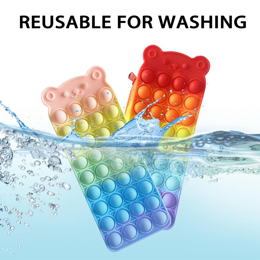 Caixa de lápis de descompressão de quebra-cabeça de mesa de descompressão sensorial de silicone