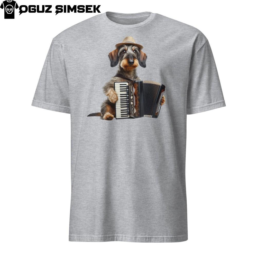 

Очаровательная футболка с таксой, играющей на аккордеоне - Милая футболка с собакой! 2XL