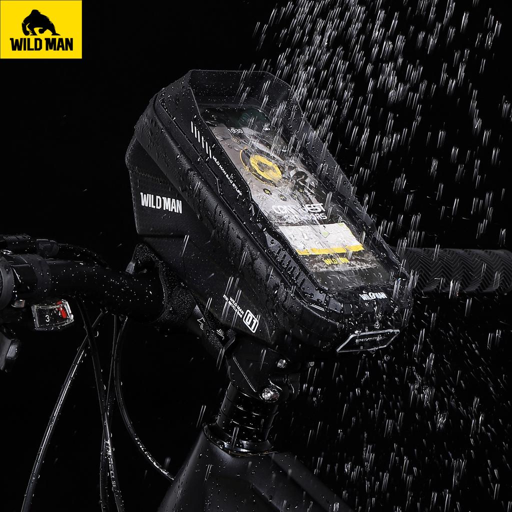 WILDMAN XT1 Popolare Impermeabile EVA&PU Portacellulare Touch Screen Borsa da Manubrio per Bicicletta Scatola MTB per Accessori Bicicletta